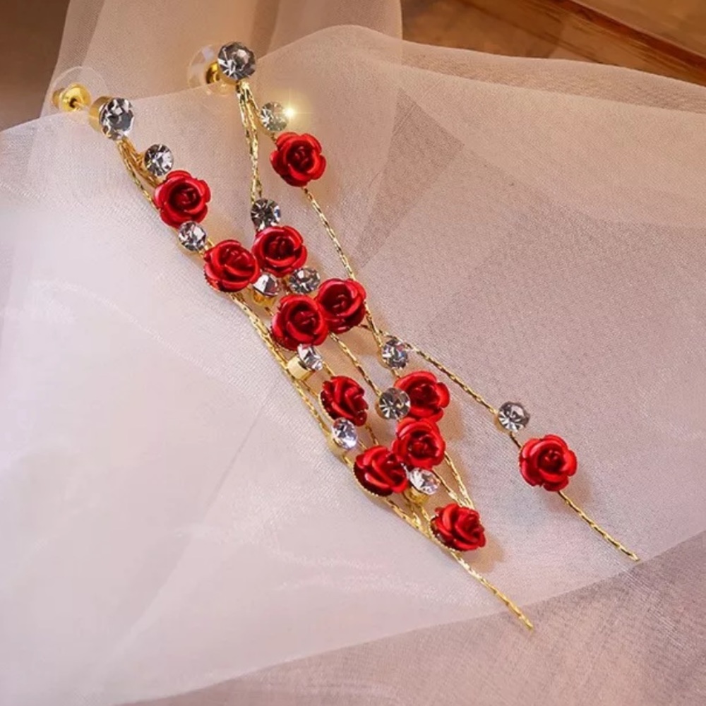 Roses Drop Earrings - Picture 3 of 5